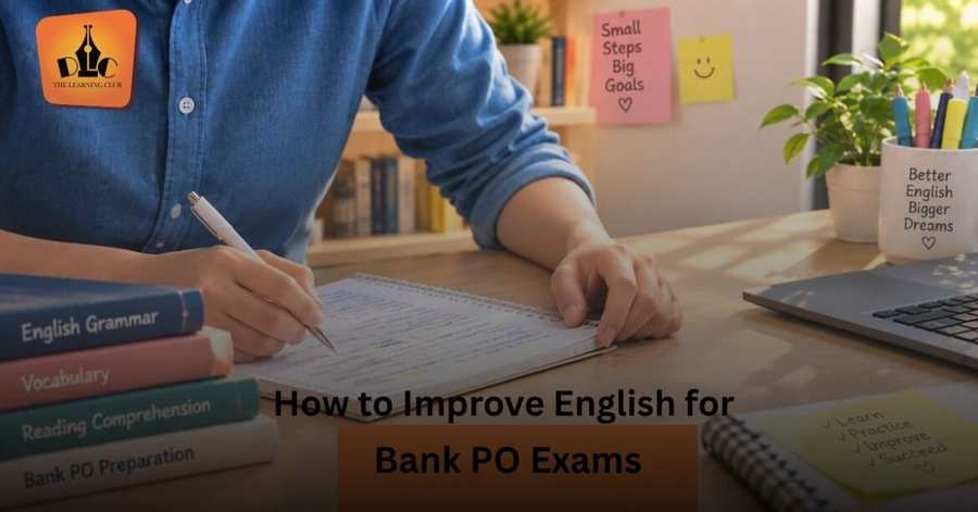 student preparing english vocabulary for bank po exam